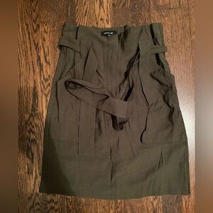 Roolee Olive Green Paper Bag Skirt, size small